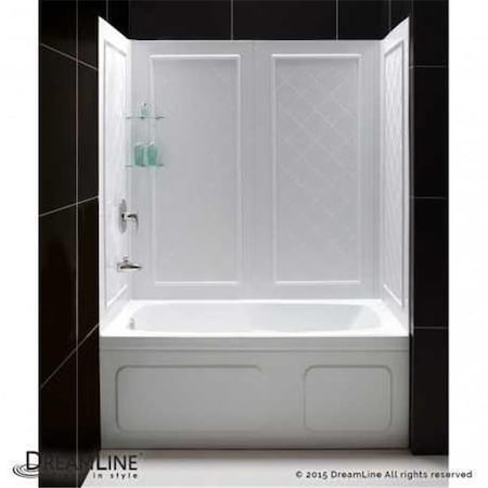 Dreamline DreamLine SHBW-1360603-01 QWALL-Tub Backwall Kit - White SHBW-1360603-01
